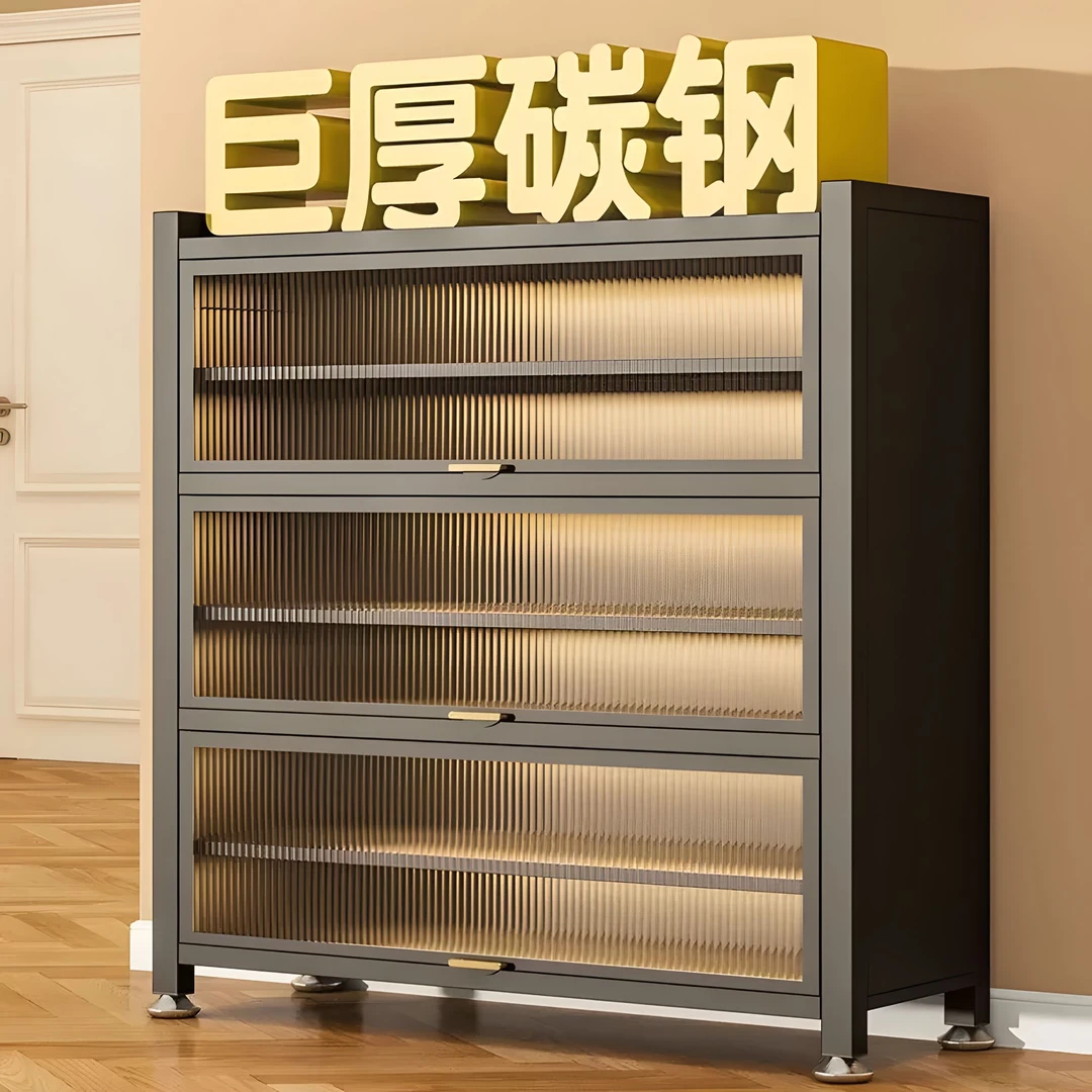钢制防尘家用门口玄关柜入户多层鞋柜客厅鞋架子多层家用一体靠墙