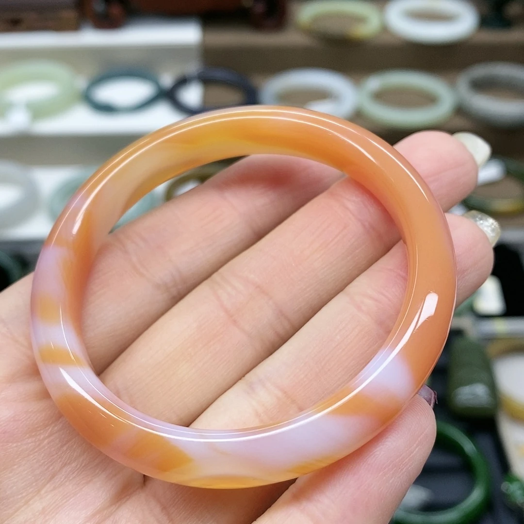 【闪购商品】玛瑙/玉髓手镯未镶嵌玉髓太阳花
