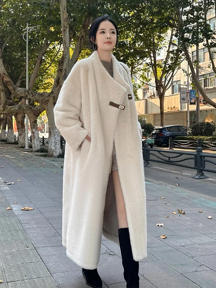 【秦秦定制】2024毛绒大衣长款加厚毛毛外套女冬季新款气质保暖