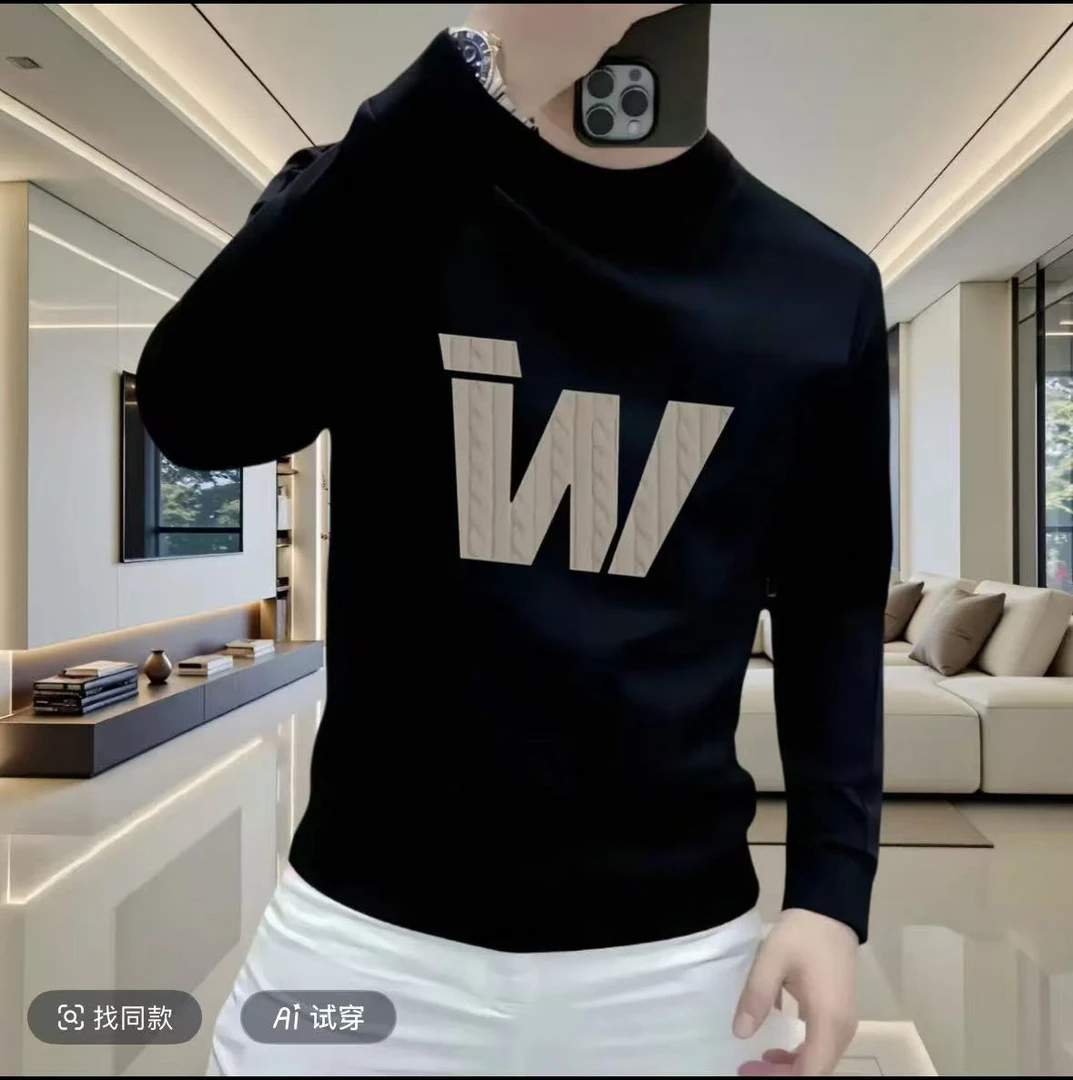 美式重磅圆领卫衣男款秋冬潮牌痞帅百搭男装时尚轻奢休闲长袖打底