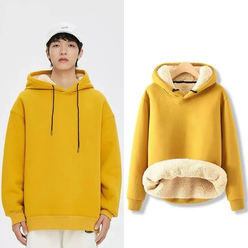卫衣秋冬季连帽大码宽松加绒加厚保暖上衣