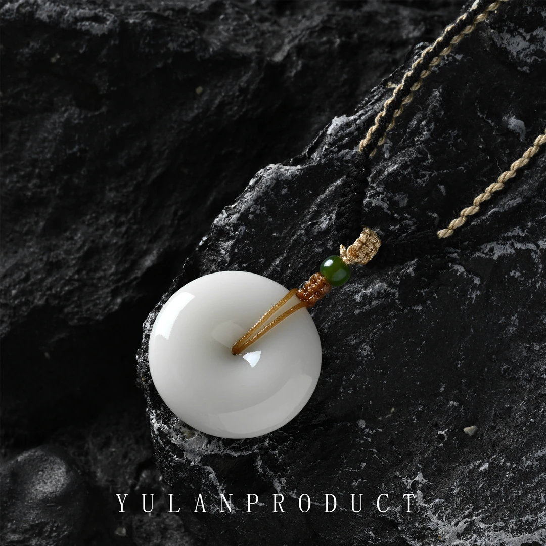 钰澜文玩和田玉白玉羊脂平安扣-约31mm左右