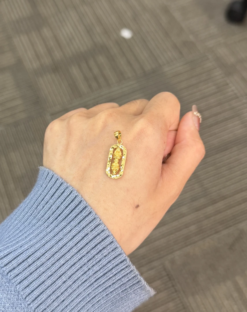 足金999 碎冰可转金刚杵吊坠2.94