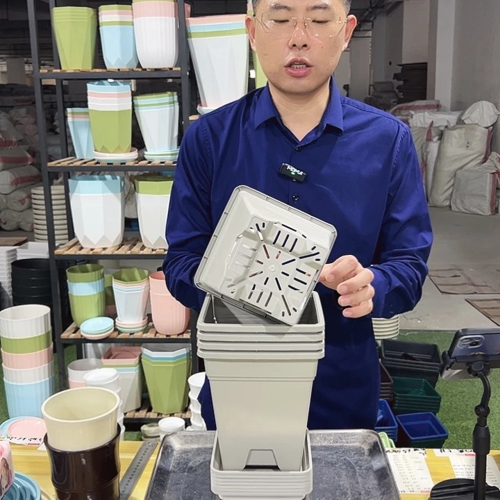 方盆口16高18灰色5只带托