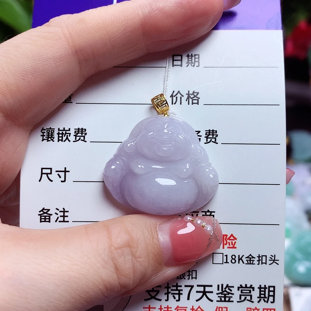 翡翠18K金镶嵌颈饰佛公41