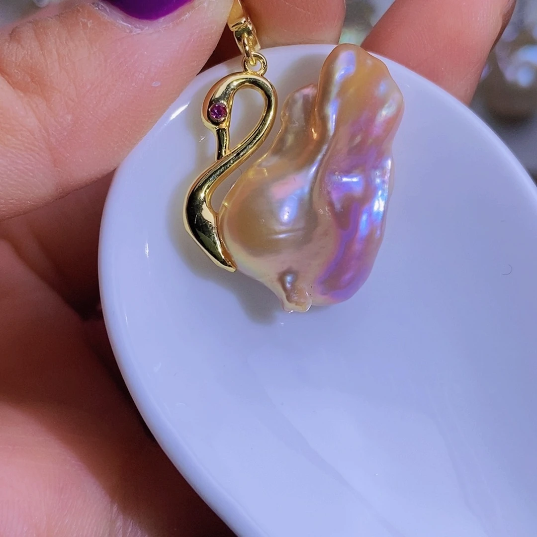 淡水珍珠银S925镶嵌淡水珍珠