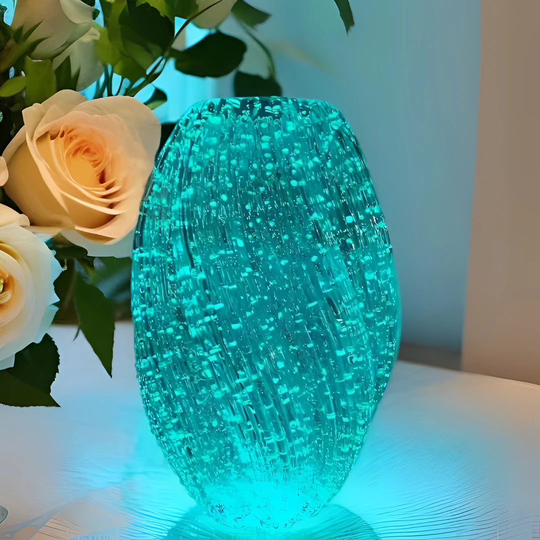 花间夜光麦芽糖网红爆款荧光玻璃花瓶插花装饰透明水养高级感摆件