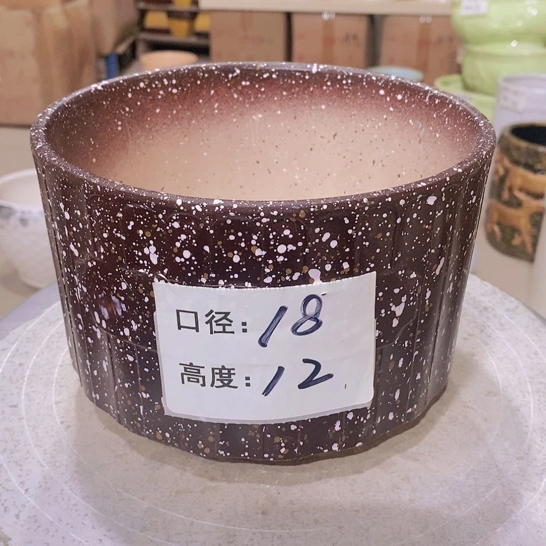 【闪购商品】陶瓷微瑕花盆 -026-1个咖啡
