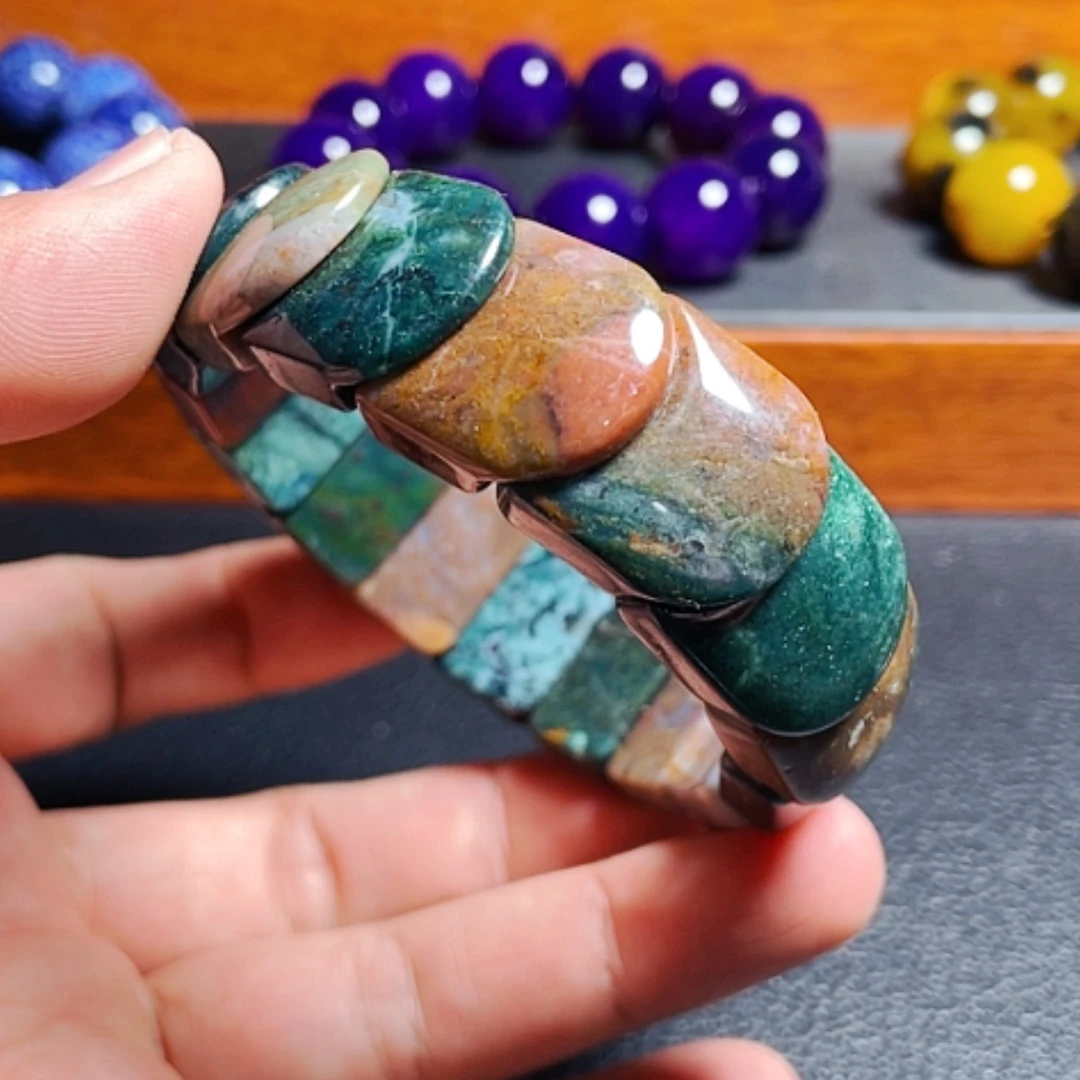 【闪购商品】玛瑙/玉髓手链未镶嵌甘文草手牌