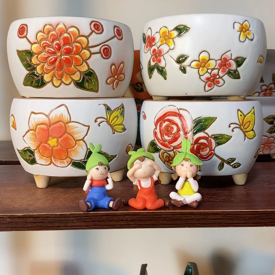 红陶韩式多肉植物花盆