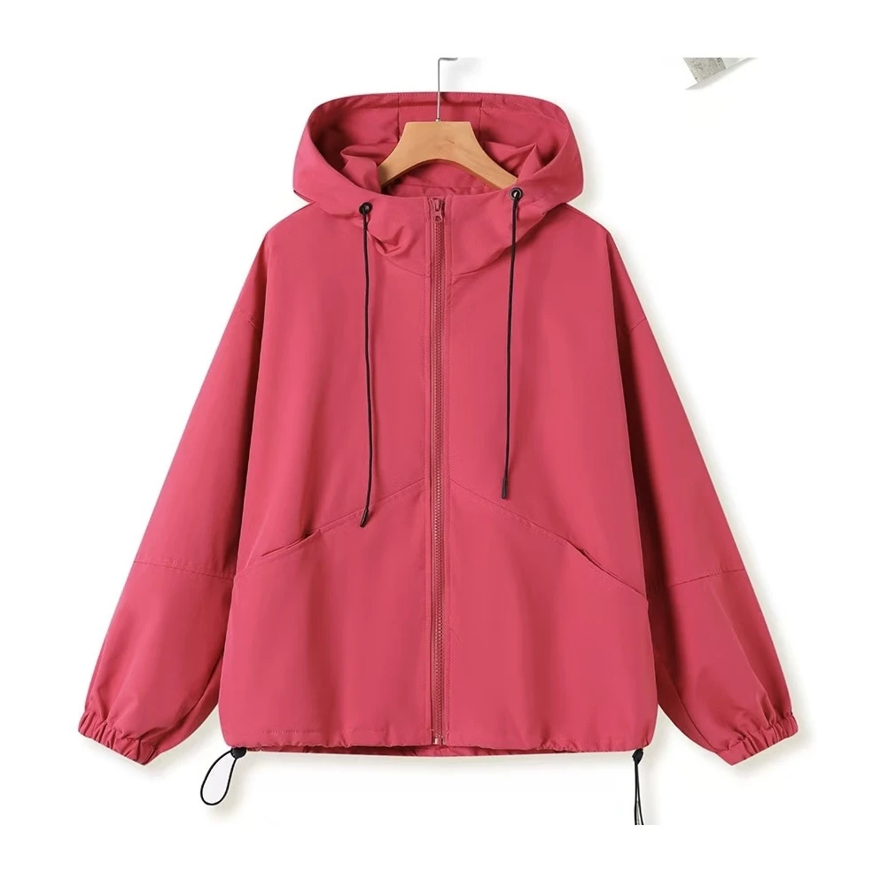 2025新款【胭脂玫瑰】休闲时尚百搭冲锋衣连帽宽松韩版098