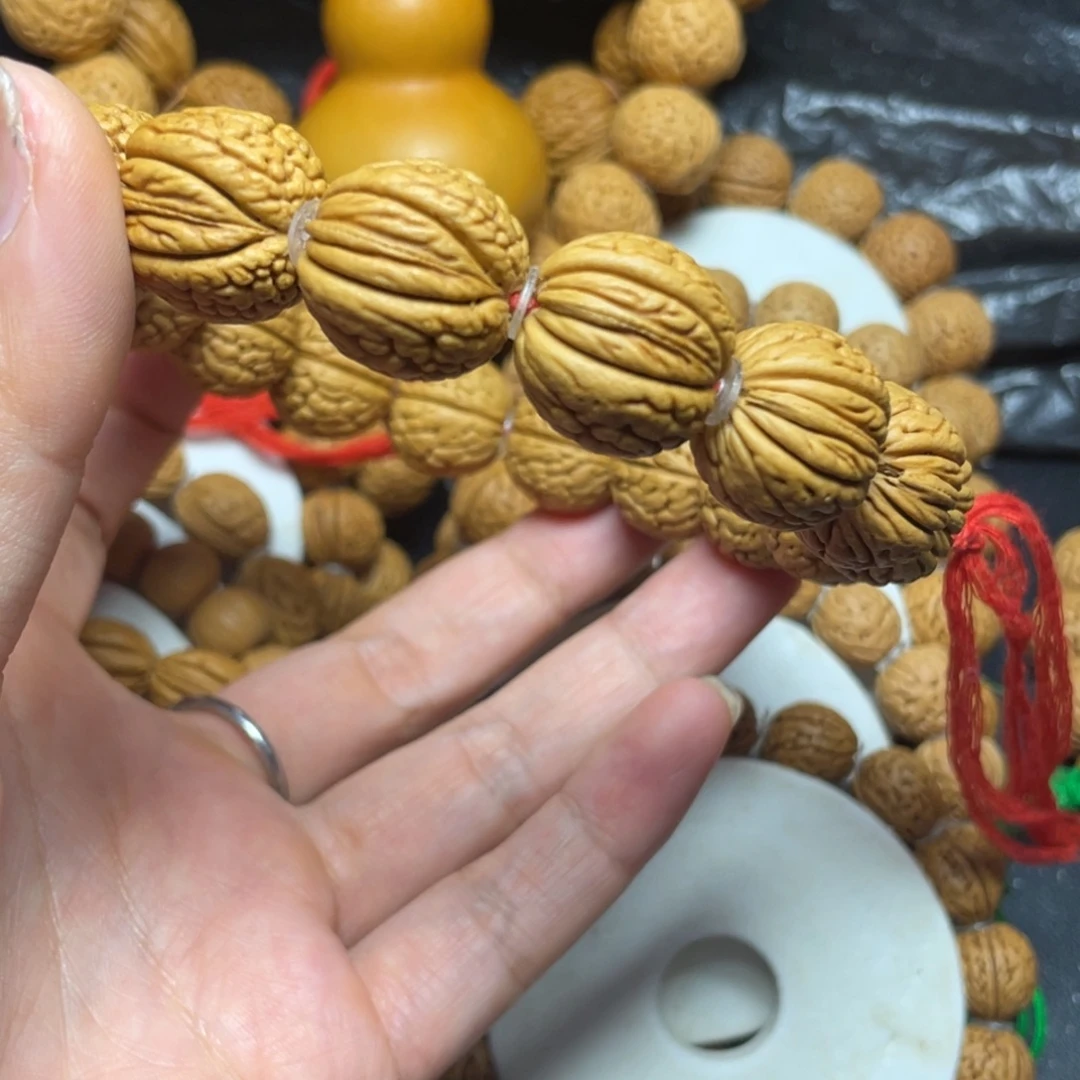 桃木桃核手串18+铁扇