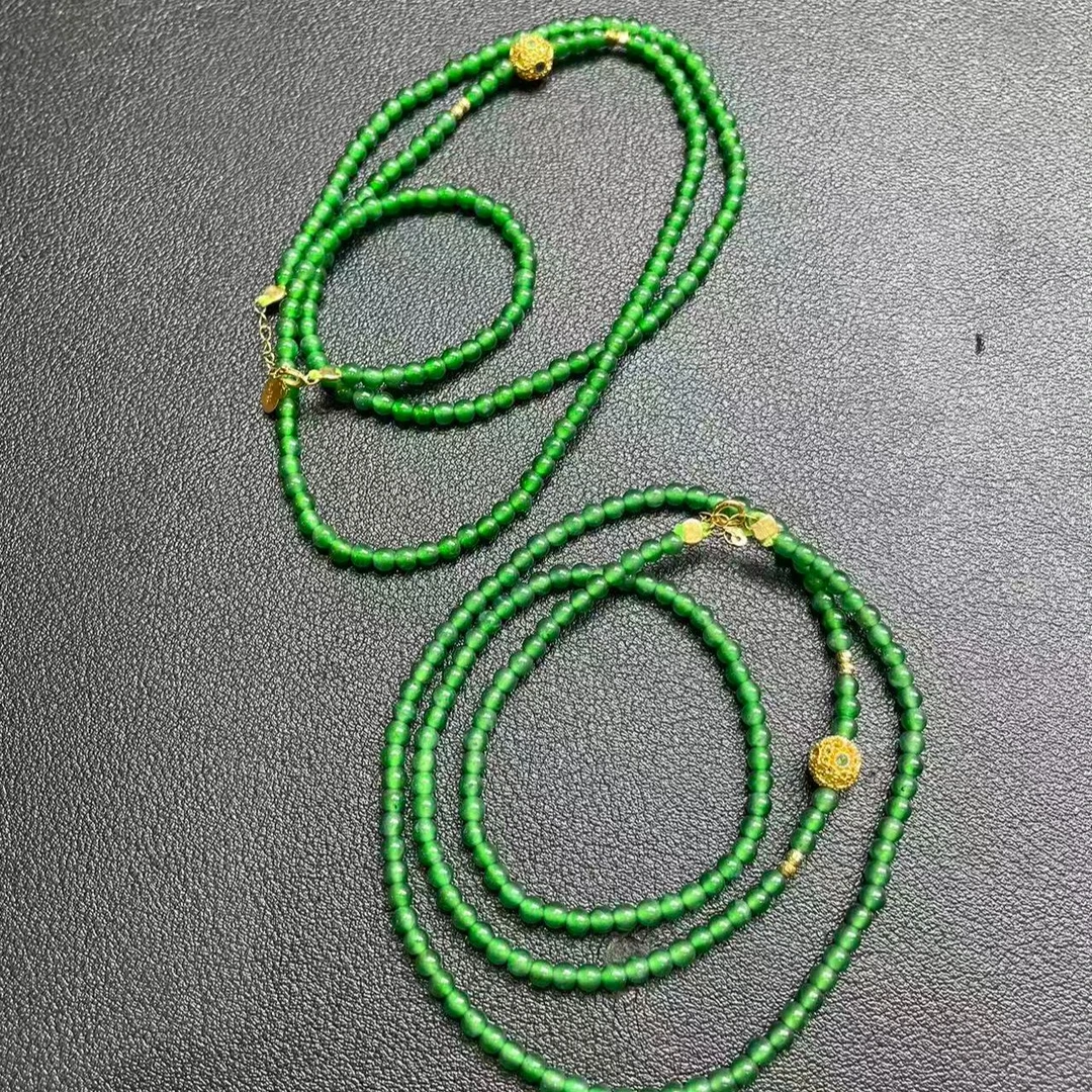 【玉经纶】210440/Q49-天然A货翡翠珠链-多样性发其一