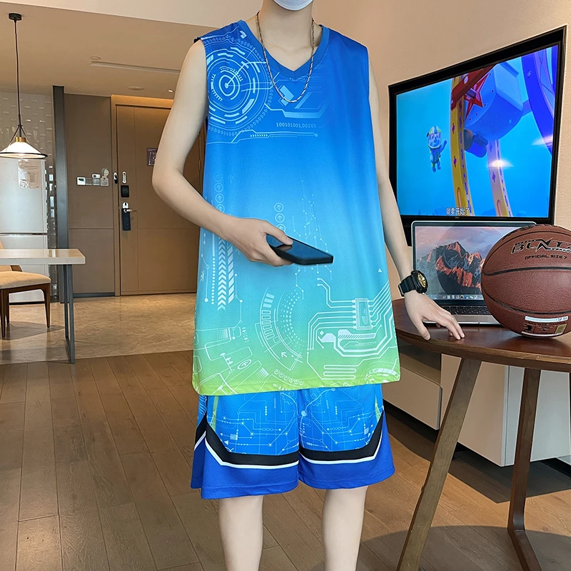 篮球服套装男夏季新款比赛训练队服青少年学生球衣大中学生运动服