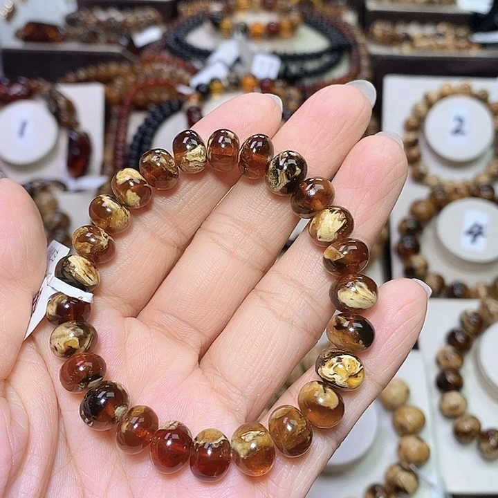 糖***饭琥珀未镶嵌裸石溶洞9+