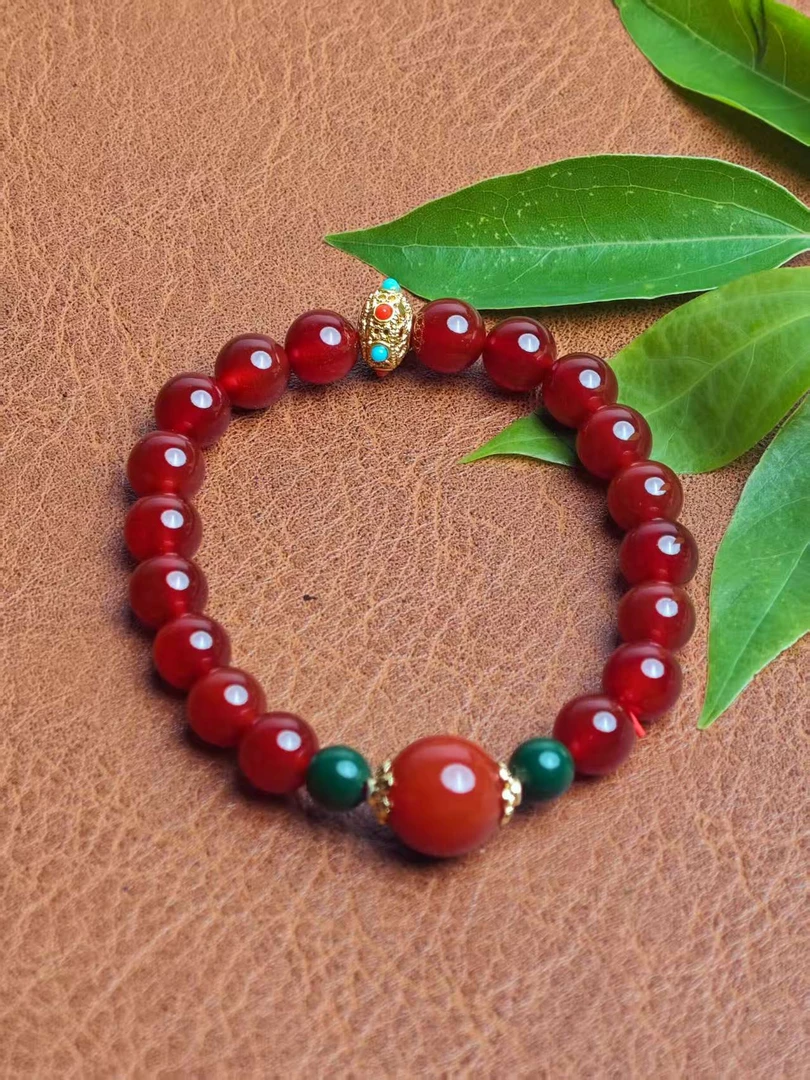 红玛瑙单圈手串D012