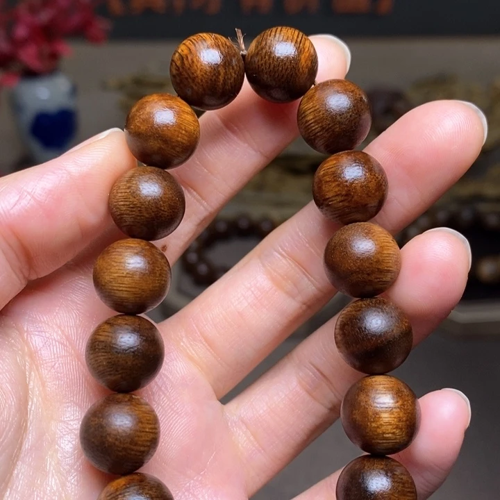 沉香手串越南芽庄黄棋玉化1.2