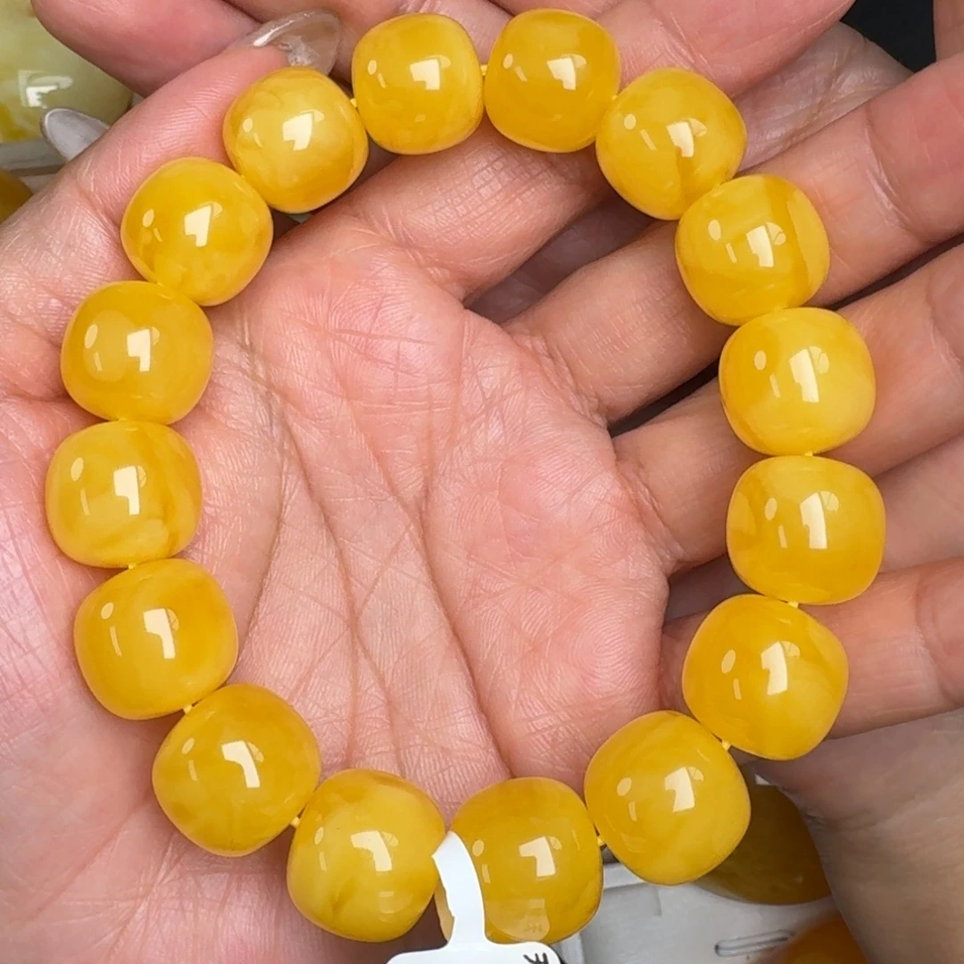 蜜蜡未镶嵌手链无优化无烤色无补胶无覆膜无辐照无煮蜜