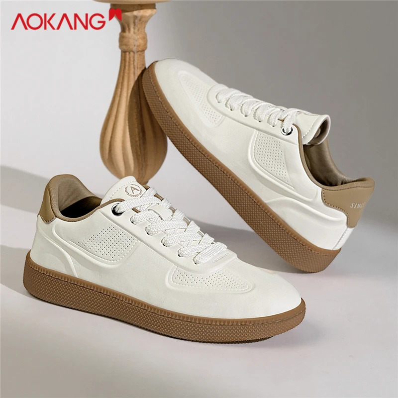 Aokang/奥康男鞋2025秋冬时尚透气潮鞋男士橡胶大底低帮休闲板鞋