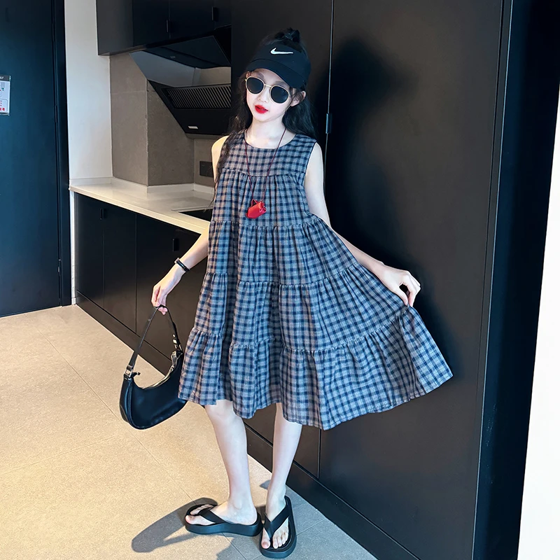 小孩衣服2025新款夏装儿童洋气韩范背心裙女童夏季网红时尚连衣裙