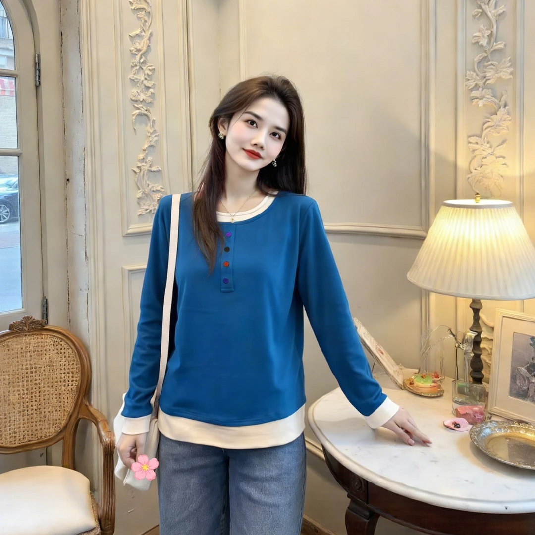 【冬日舞曲】正肩卫衣打底单穿卫衣宽松长袖时尚2025新款