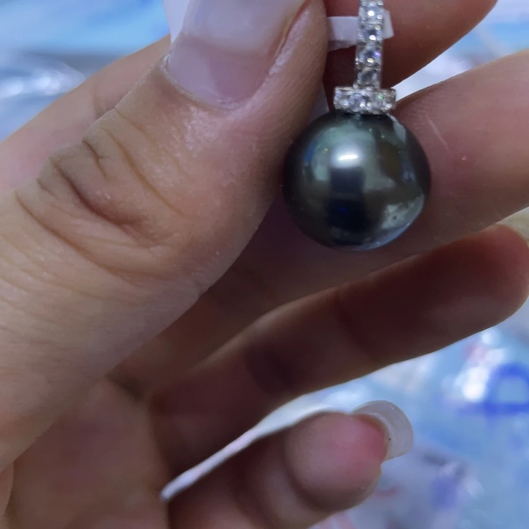 海水珍珠银S925镶嵌颈饰