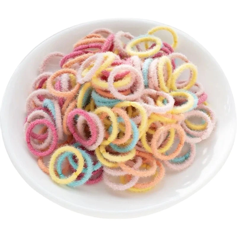 儿童皮筋秋冬毛绒不伤发宝宝发圈高弹力扎头发女童头绳可爱橡皮筋
