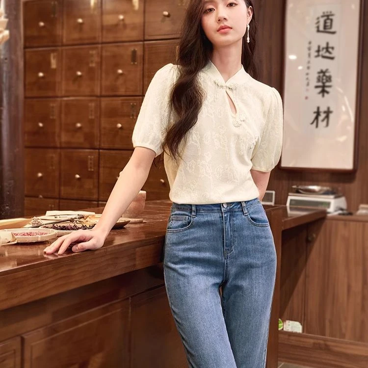 【粉丝专属】N842140毛针织衫 香影新中式国风针织衫女春夏新