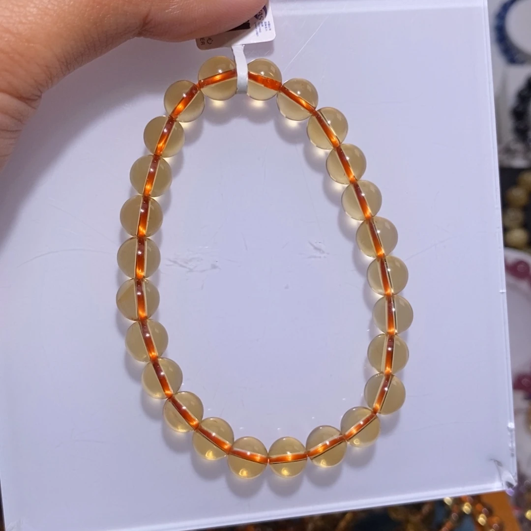 【闪购商品】水晶手链未镶嵌兜***呀巴西黄水晶7.8mm
