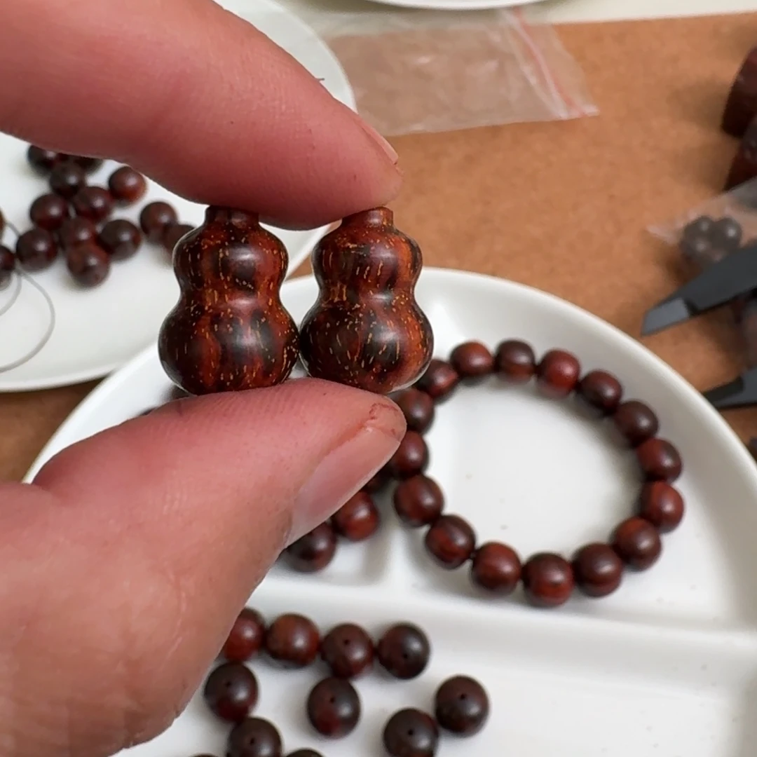 福***瓜檀香紫檀（小叶紫檀）琴切葫芦1.2*2个