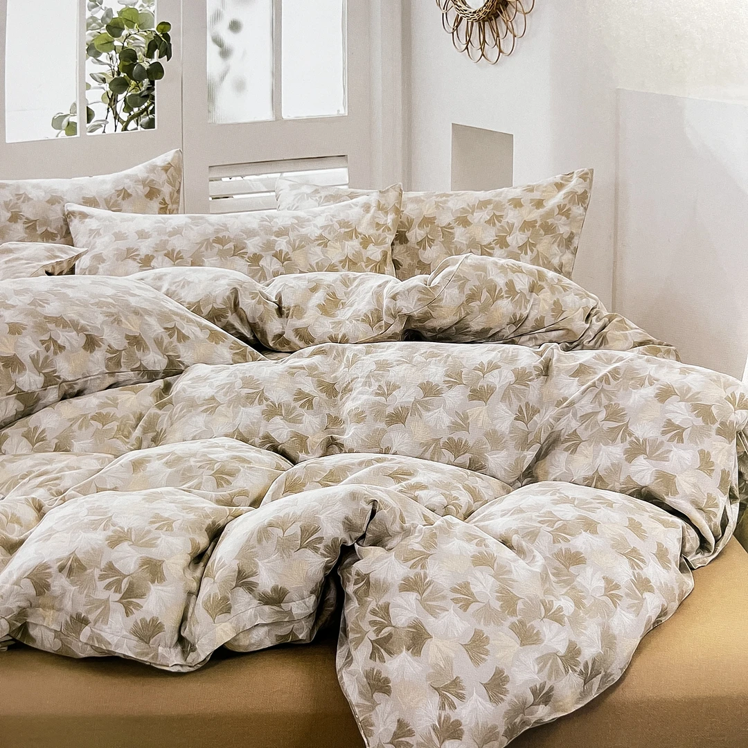 A类双层纱床上四件套纯棉全棉小清新被套床单床笠