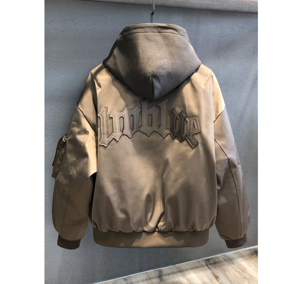 曼库帕娅90白鸭绒重磅飞行员工装羽绒服男士棒球服冬季加厚连帽