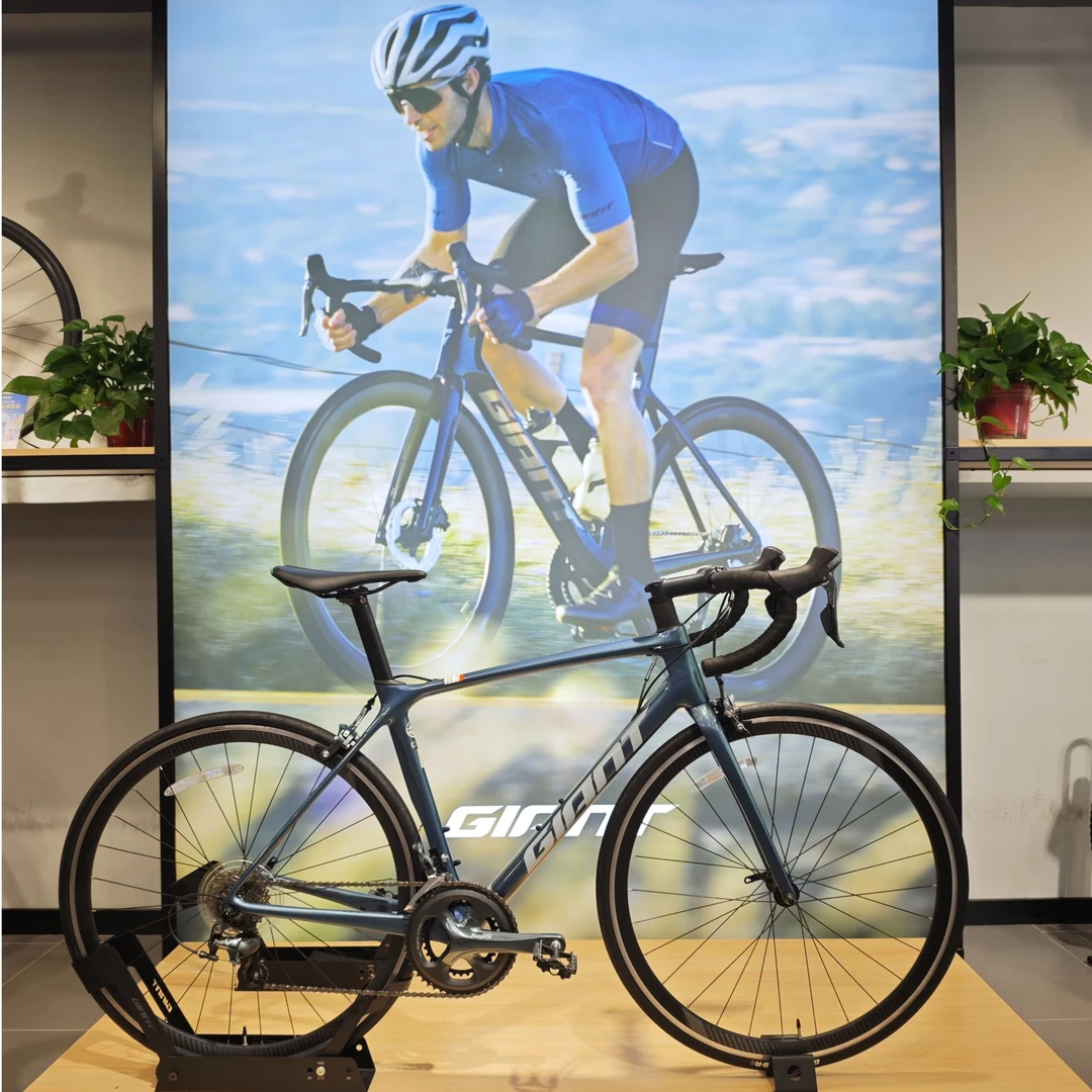 捷安特二手公路车TCR ADV 3圈刹 M码灰蓝色 适合身高171-181