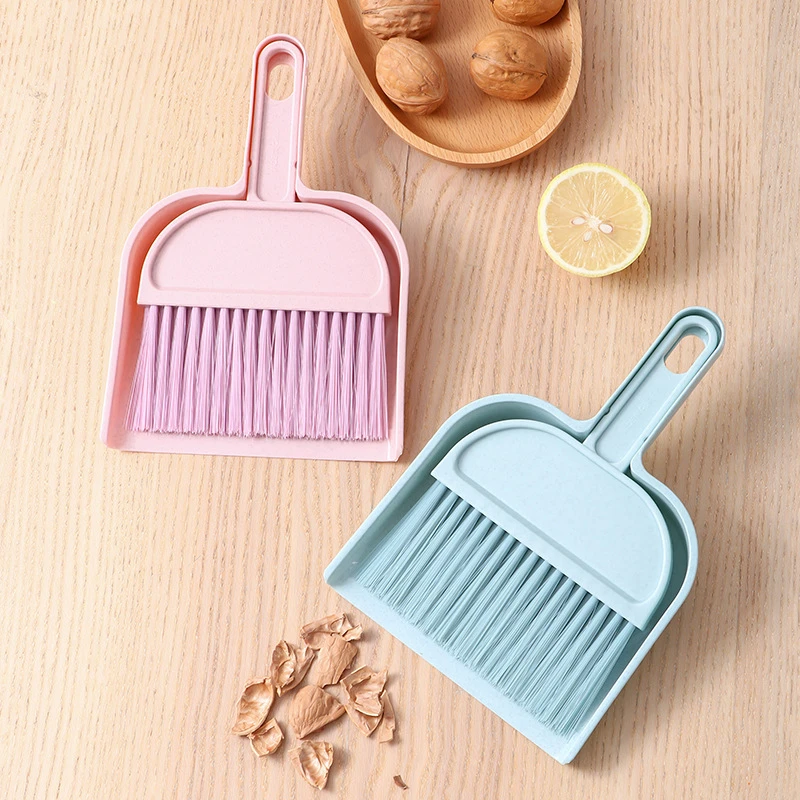 厂家批发学生家用桌面迷你除尘清洁儿童软毛小扫帚扫把簸箕套装