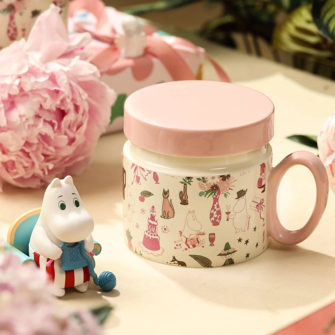 moomin姆明杯子陶瓷马克杯带盖家用喝水杯子高颜值泡茶杯女生