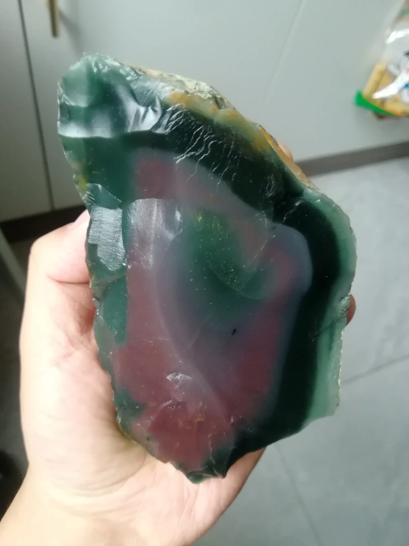 紫绿玛瑙五彩色原石色系温润玉质饱满