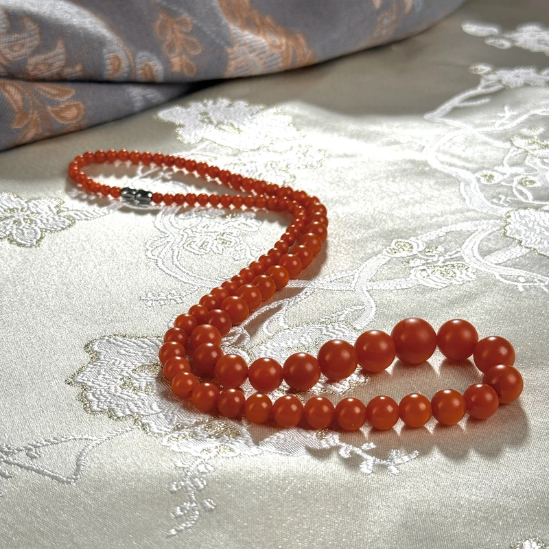 约4-12.5mm保山南红锦红塔链