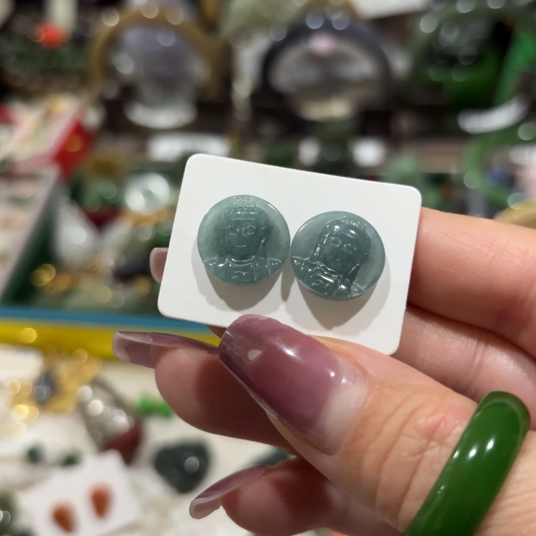 翡翠合金耳饰3958
