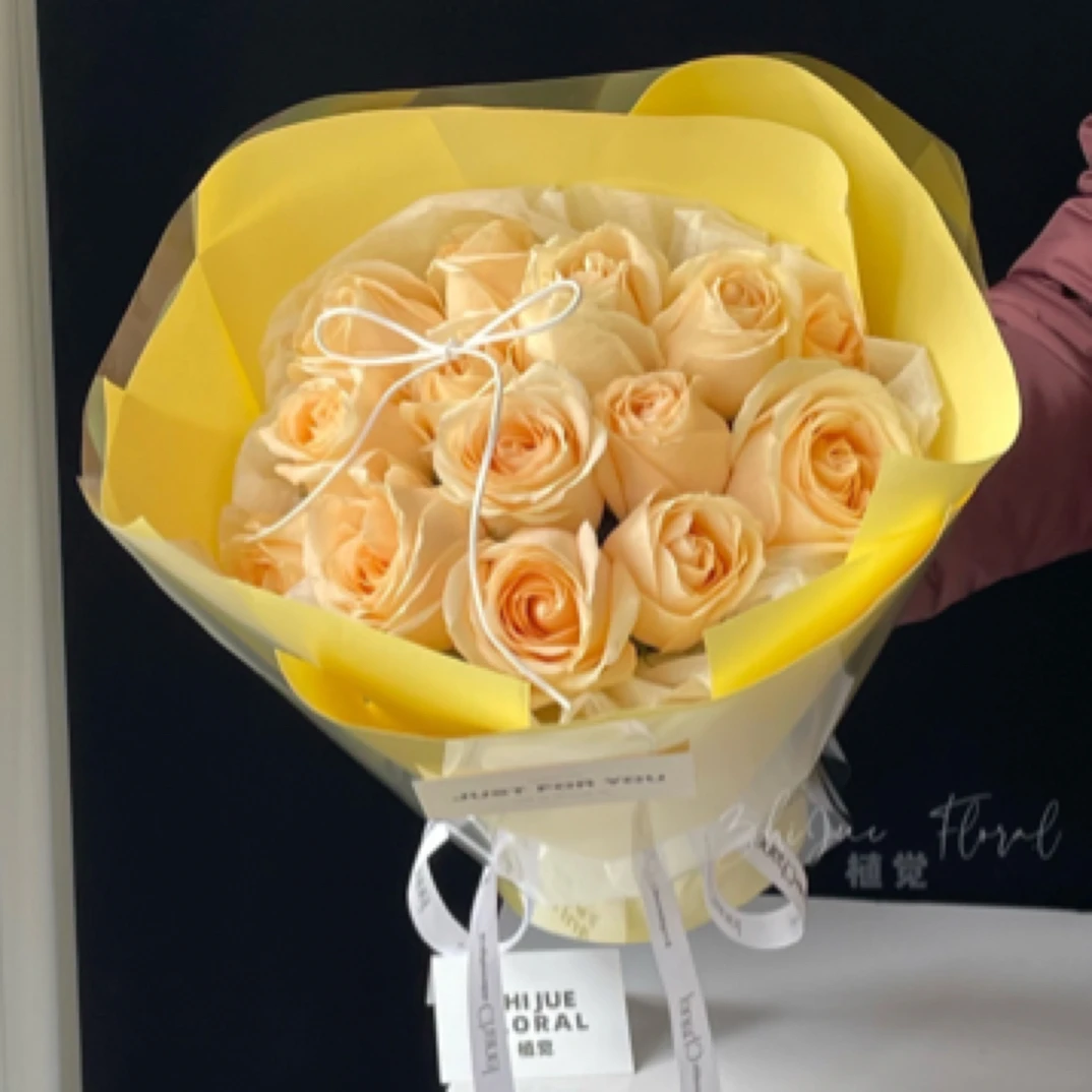 【暖阳】香槟玫瑰花束送女友送男友送朋友鲜花花店送花上门