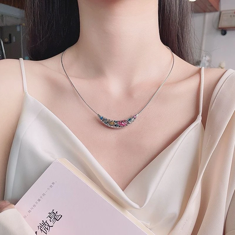 手工艺原创设计民族风吊坠项链景泰蓝复古007