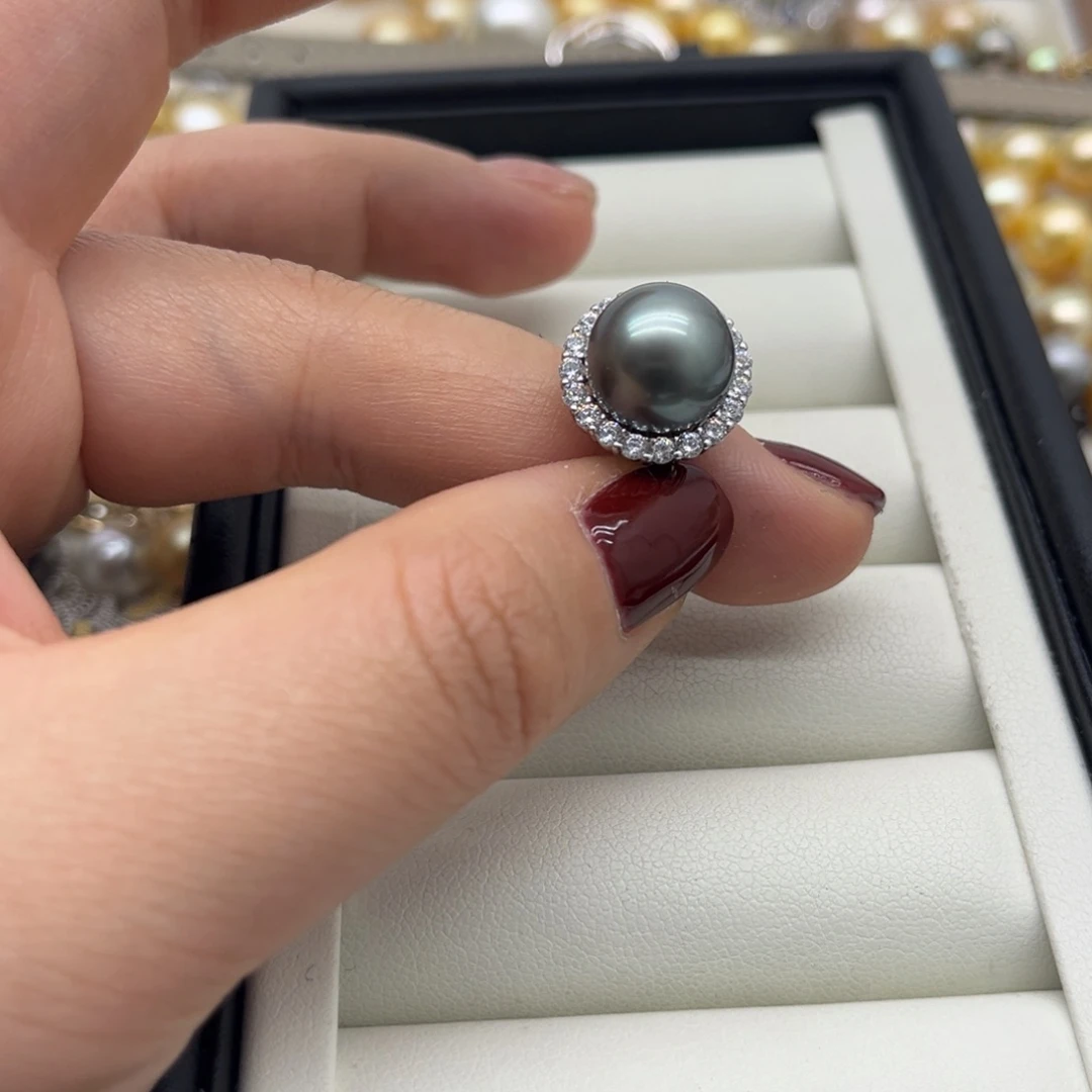 戒指银S925镶嵌海水珍珠