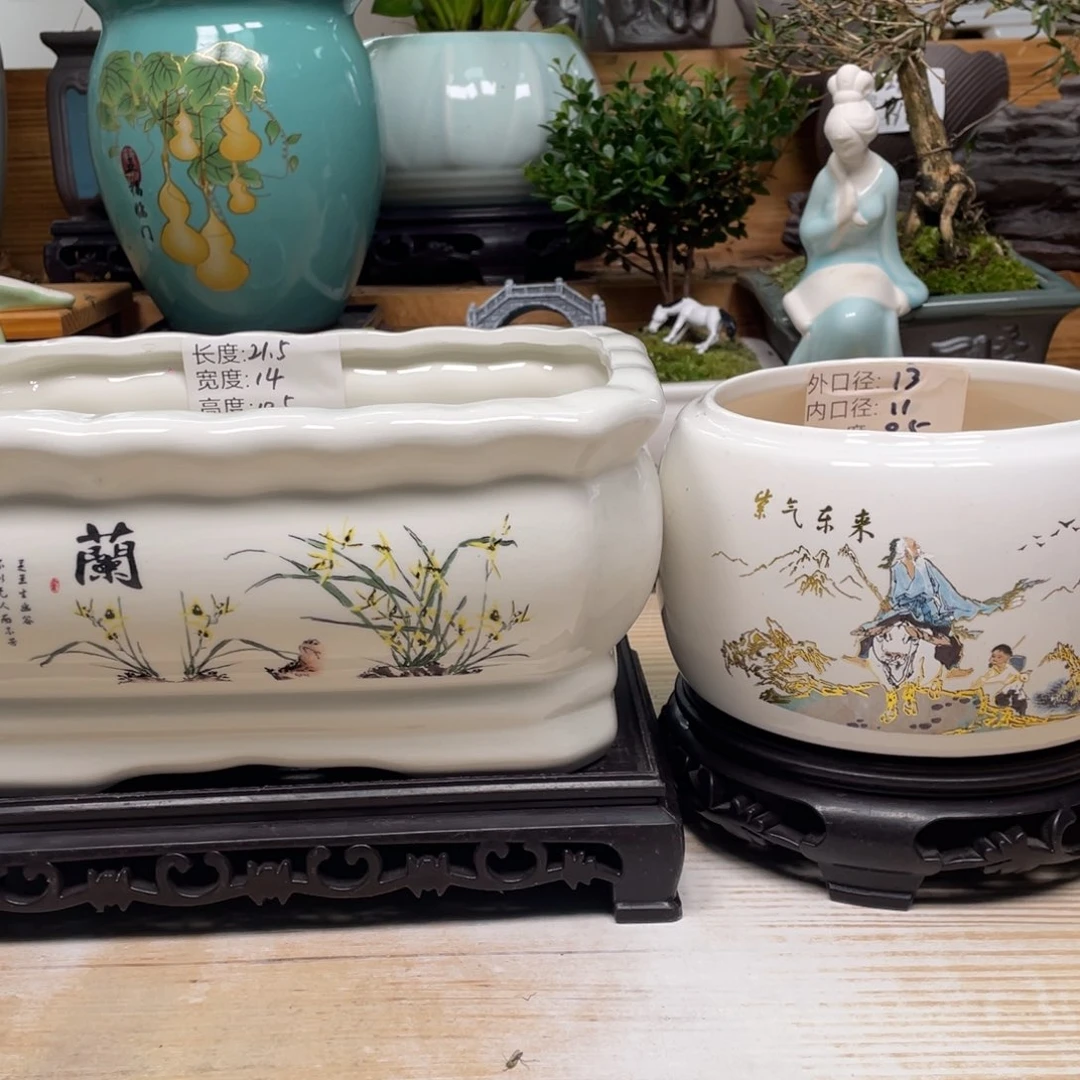 紫砂花盆陶瓷艺术花盆陶瓷