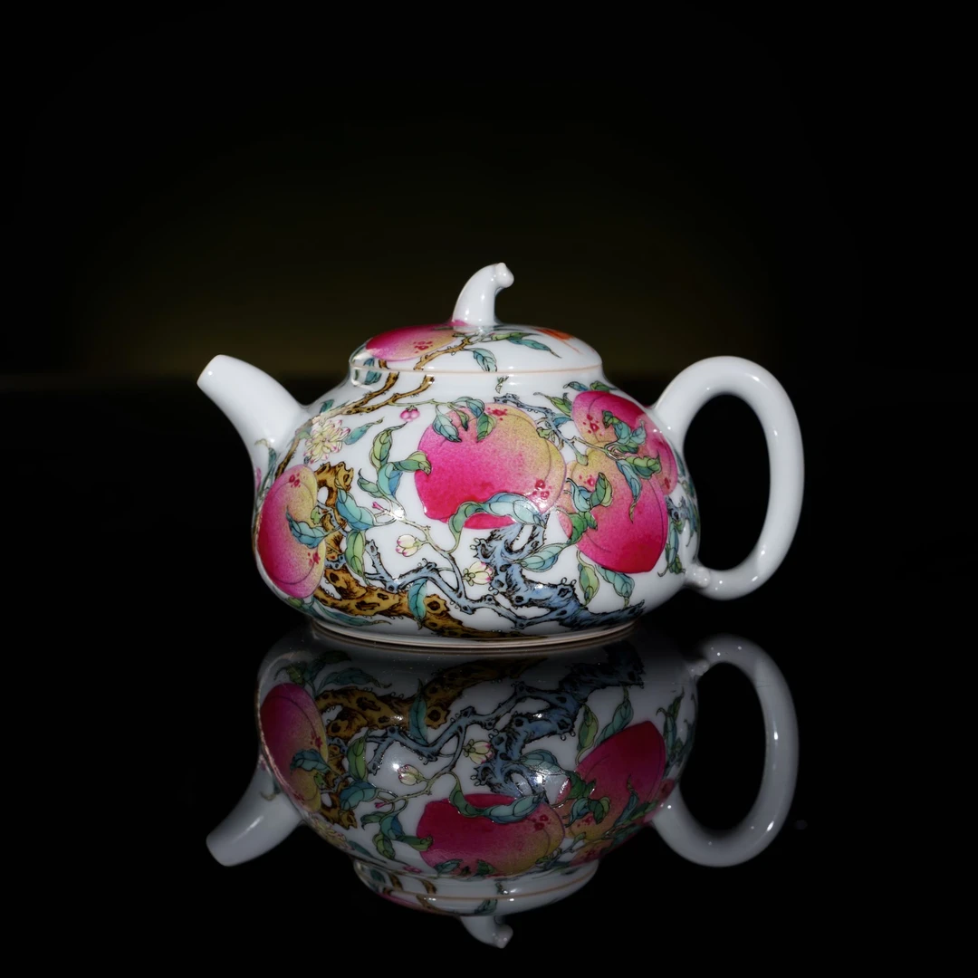 盛古珍玩 雍正寿桃壶