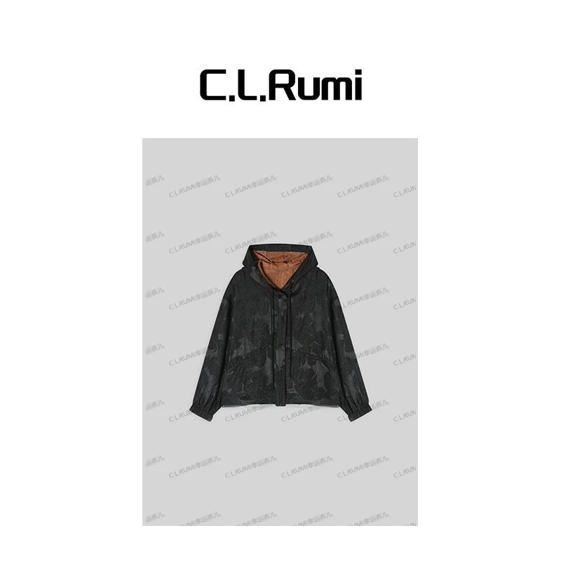 【Rumi时装】“高奢真丝罩衫“25夏香云纱桑蚕丝提花连帽上衣6974wt