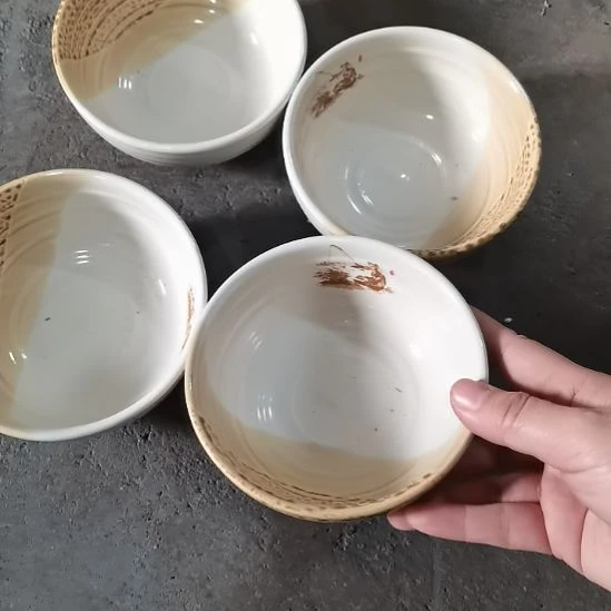 瓷器瓷器微瑕口4个径12.5-6