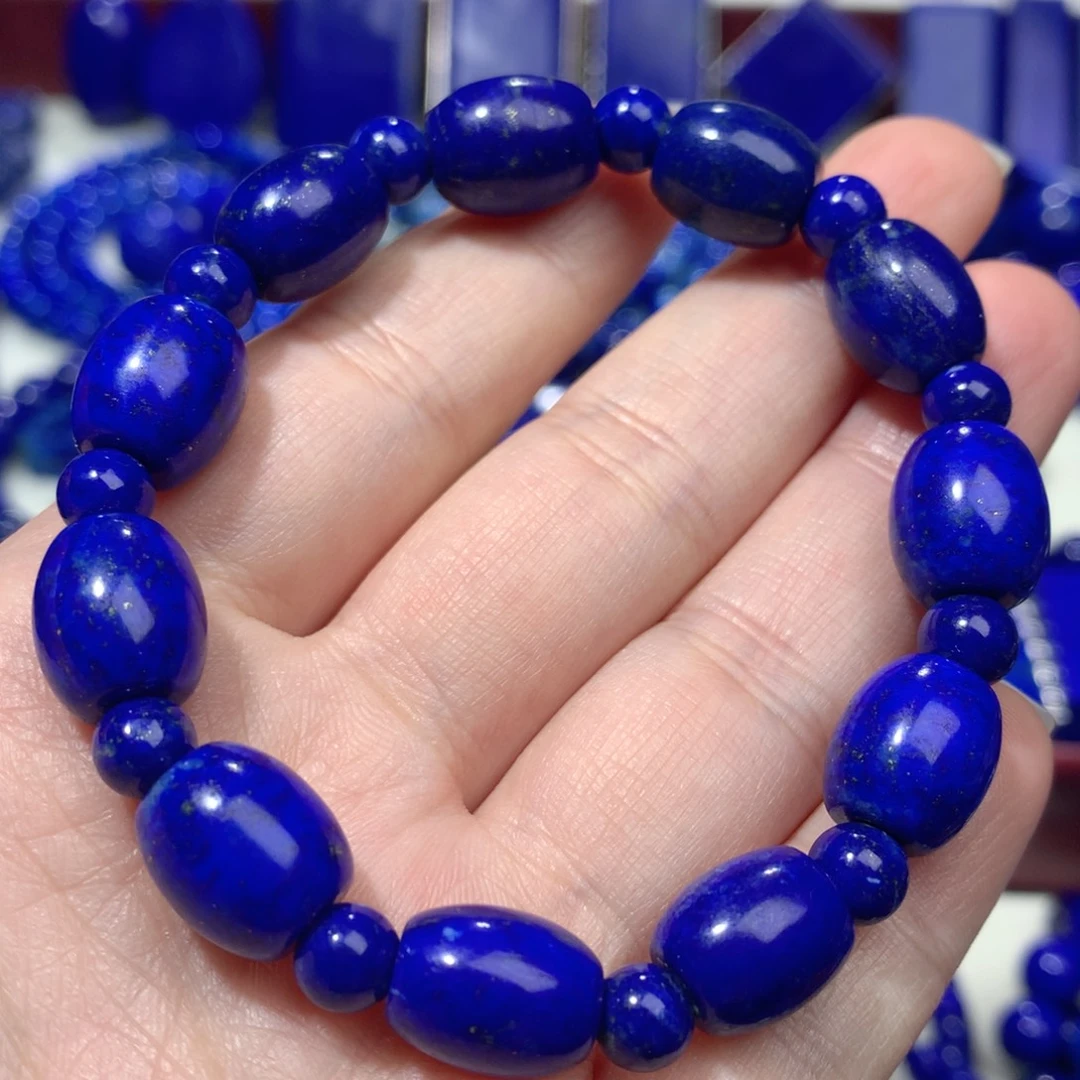 青金石未镶嵌手链桶珠