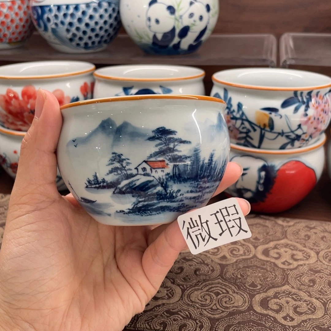 微瑕釉下彩纯手绘