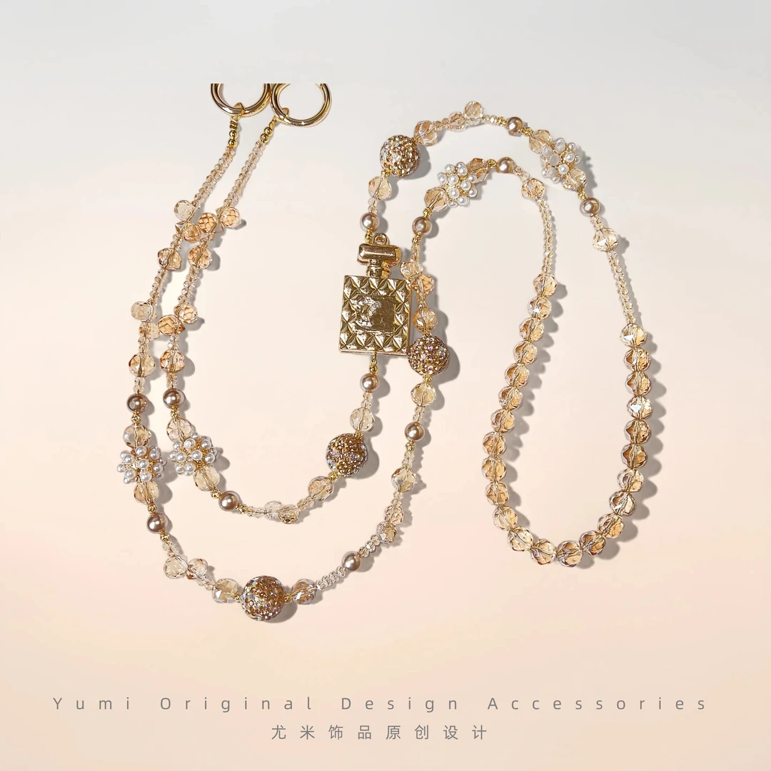 【设计师手作】尤米原创高端女款通勤百搭防丢手机挂件链绳L605