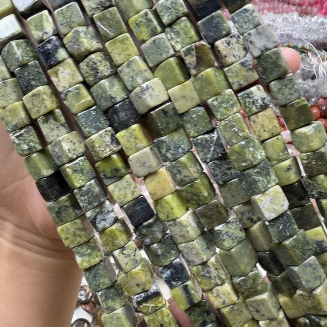 水晶珠宝半成品未镶嵌卡8草黄松方糖一条
