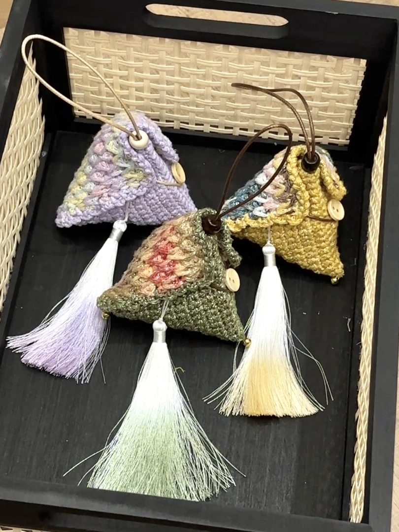 Stuuuly手工端午节粽子成品车挂节日礼物耳机包